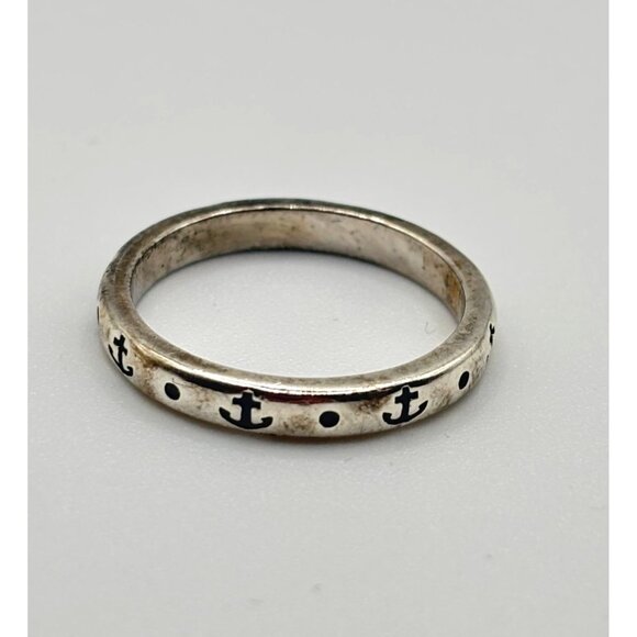925 James Avery Sterling Silver Anchor Band Ring Size 8.5 - Picture 1 of 7